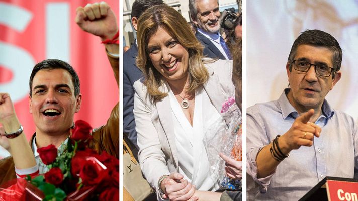 Telediario 1 - El PSOE proclama oficialmente a Susana Díaz, Pedro Sánchez y Patxi López como candidatos a liderar el partido