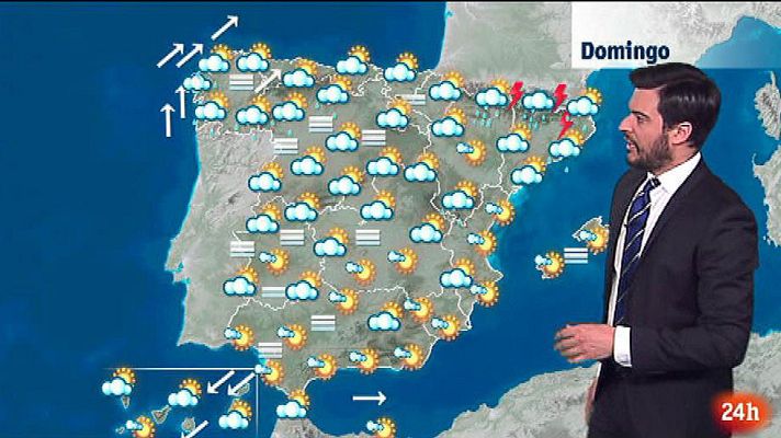 El tiempo - Cielo nuboso y lluvias en el noreste