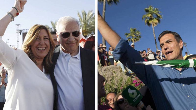 Daz y Snchez se miden en Sevilla y se erigen como la representacin del "verdadero PSOE" | Ver