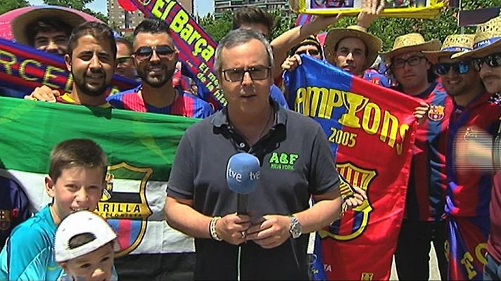 Telediario 1 - Los culés, optimistas ante la final