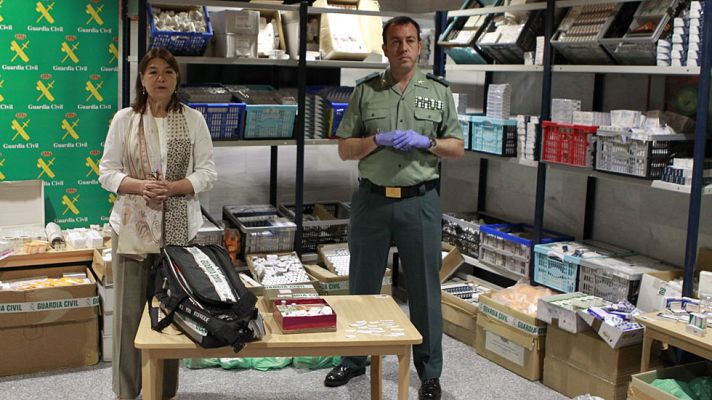 Telediario 1 - LA Guardia Civil asesta el mayor golpe en Europa contra una red de tráfico de anabolizantes