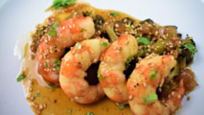 #BloggerMC5 - Gambas con brcoli estilo sriracha