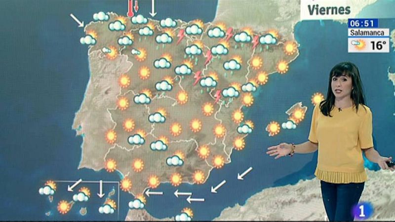 Chubascos y tormentas en muchos puntos de la península - El tiempo | Ver