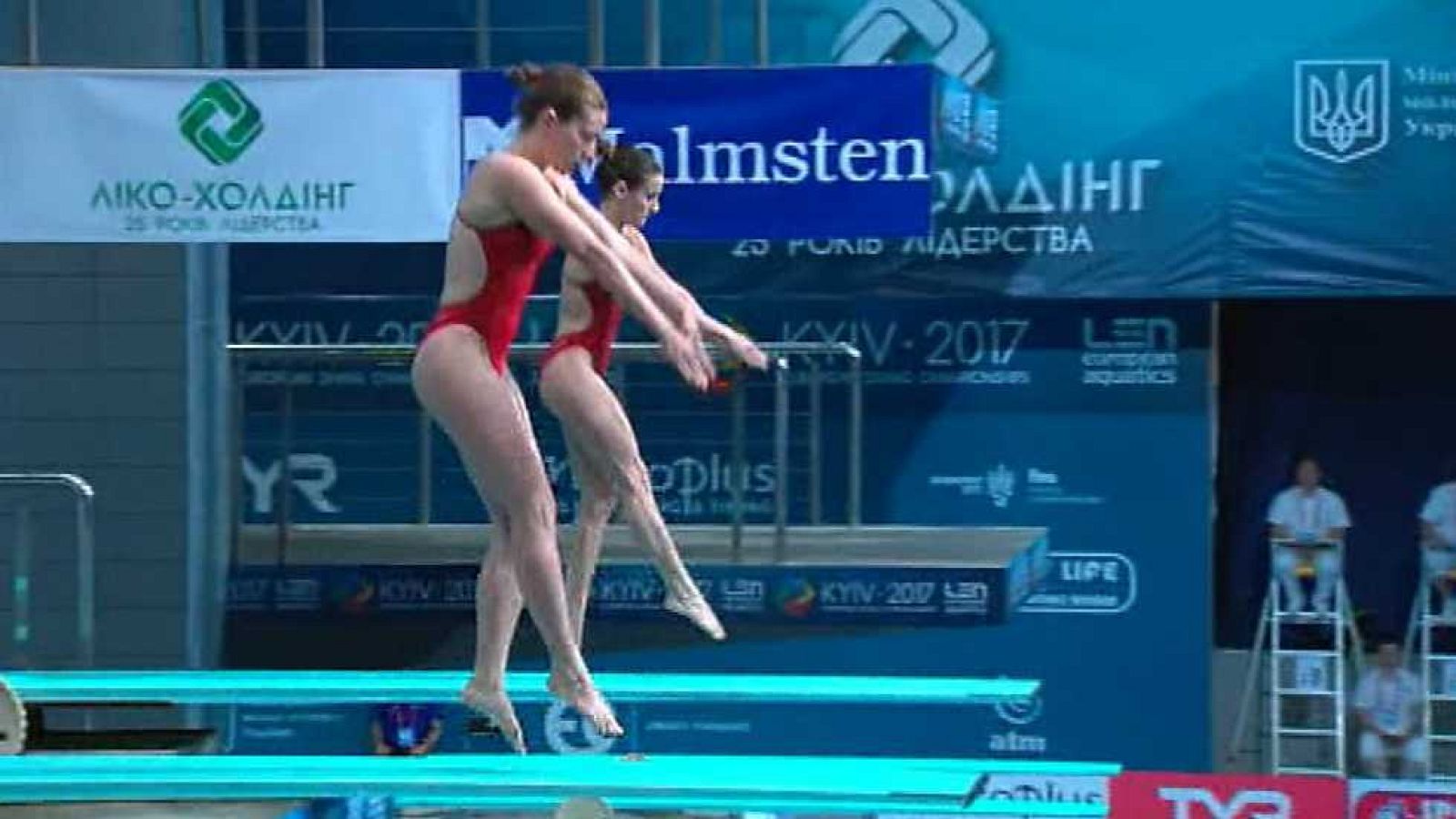 Natación - Saltos 'Campeonato de Europa'. Final 3MT Sincro Femenino  desde Kiev (Ucrania) - ver ahora
