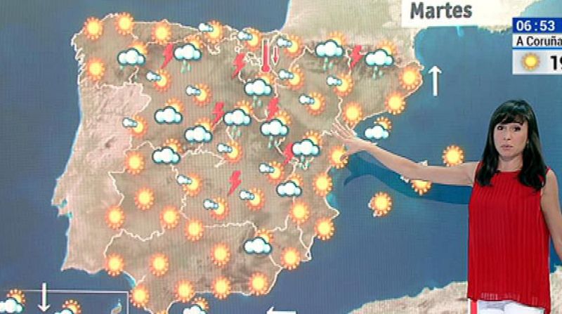 Temperaturas muy altas en el norte y tormentas en el sistema Ibérico - El tiempo | Ver