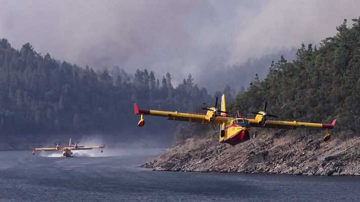 Telediario 1 - Los bomberos dan por controlado el 95% del incendio en Portugal, aunque quedan algunos focos por extinguir
