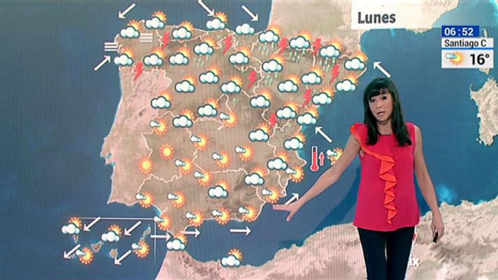 El tiempo - Tormentas fuertes y granizo en el tercio norte peninsular y descenso de temperaturas