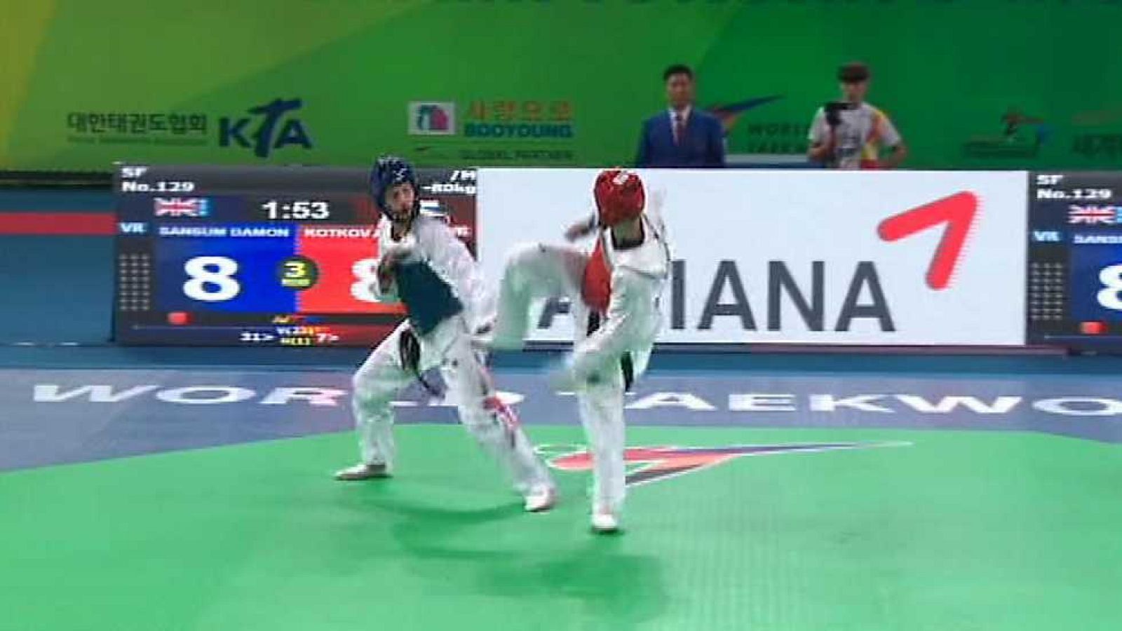 Taekwondo - Campeonato del Mundo. Semifinales -57kgs. y -62kgs. Femeninos y -63kgs. y -80kgs. Masculinos - escuchar ahora