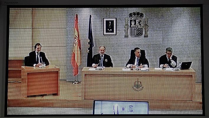 Telediario 1 - El rifirrafe entre el presidente del tribunal de 'Gürtel' y la acusación protagoniza el interrogatorio a Rajoy