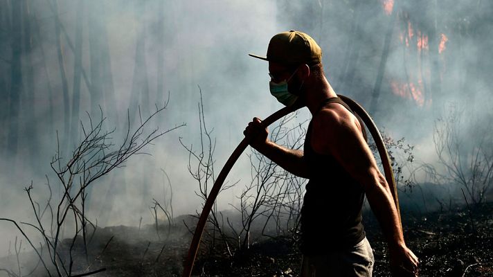 Telediario 1 - Los fuegos en el centro de Portugal y el sur de Francia siguen activos aunque estabilizados