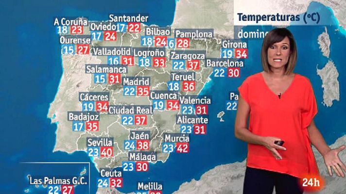 El tiempo - Menos calor en el norte y temperaturas altas en Andalucía y Baleares