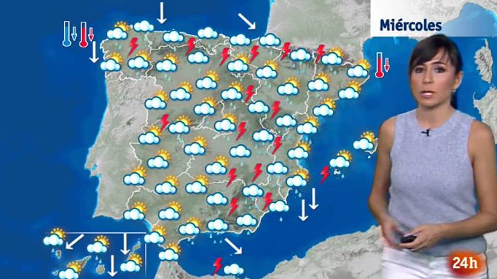 El tiempo - Tormentas fuertes en el este peninsular, en el Cantábrico y Pirineos