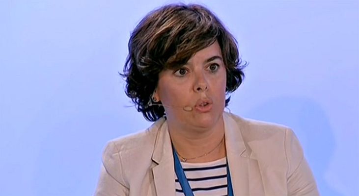 Telediario 1 - La vicepresidenta del Gobierno recuerda que el referéndum independentista del 1-O aún no se ha convocado