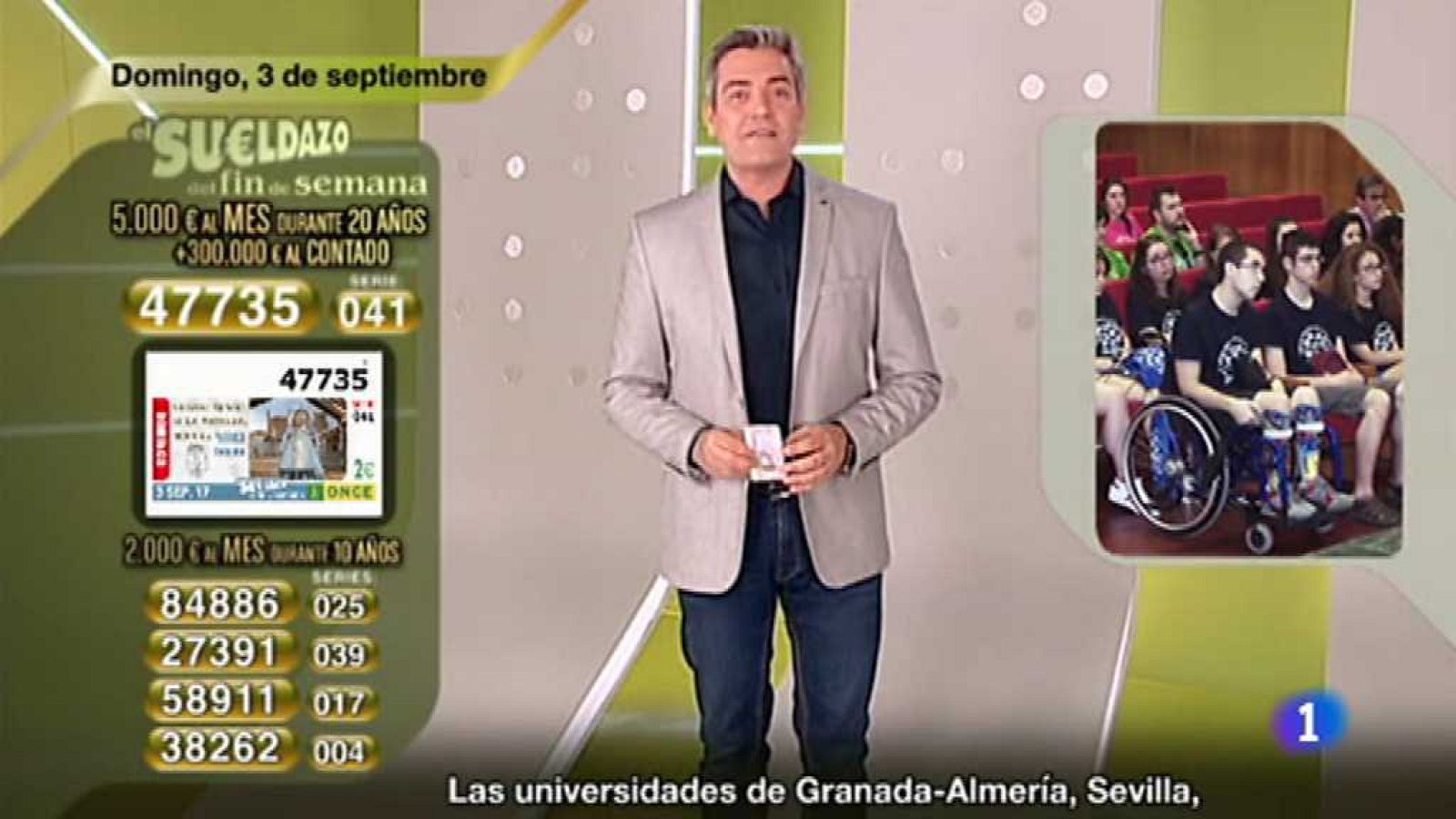 Sorteo ONCE - 03/09/17 - ver ahora