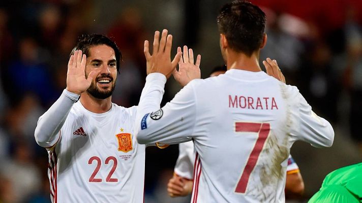  - Liechtenstein 0-3 España. Minuto 16. Isco