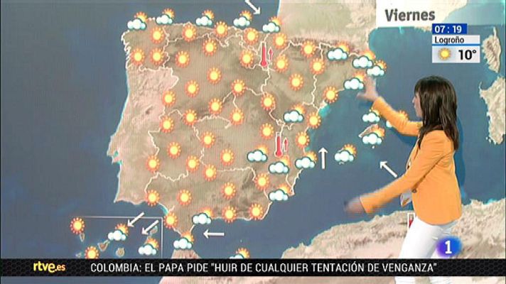 El tiempo - Nuboso en el norte peninsular y Baleares y estable en el resto