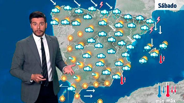 El tiempo - Un frente atlántico deja este sábado lluvias intensas en la mitad norte