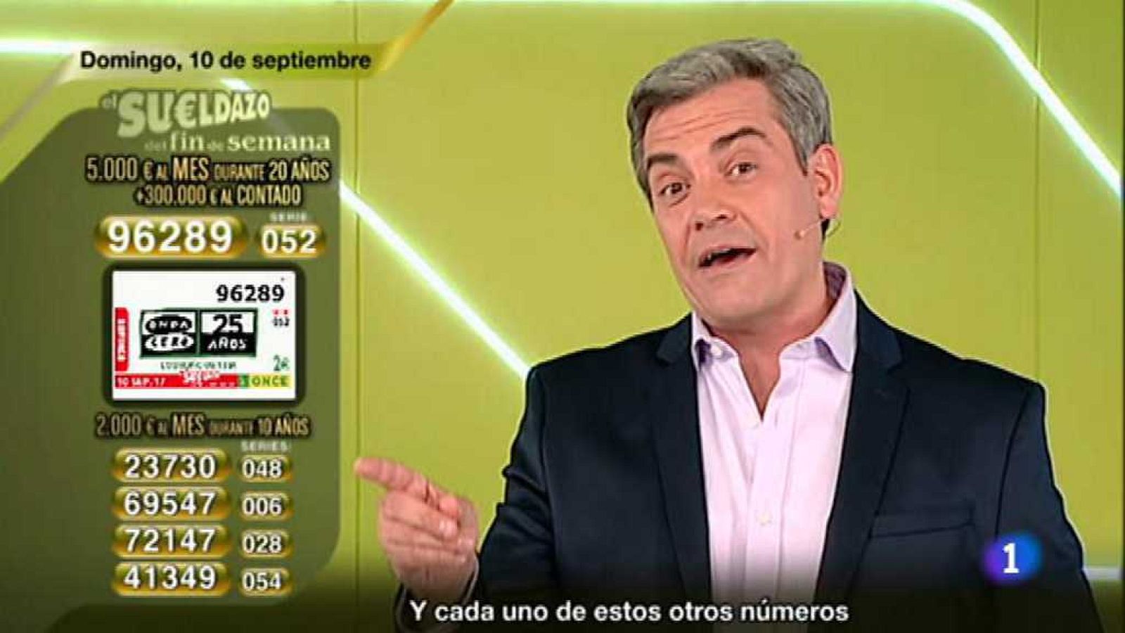 Sorteo ONCE - 10/09/17 - ver ahora