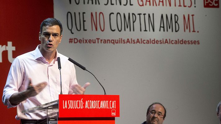 Telediario 1 - Los alcaldes del PSC se rebelan contra el referéndum "ilegal" y denuncian "amenazas"