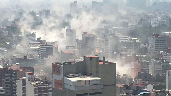 Telediario 1 - Las imágenes del terremoto de magnitud 7,1 que ha sacudido México
