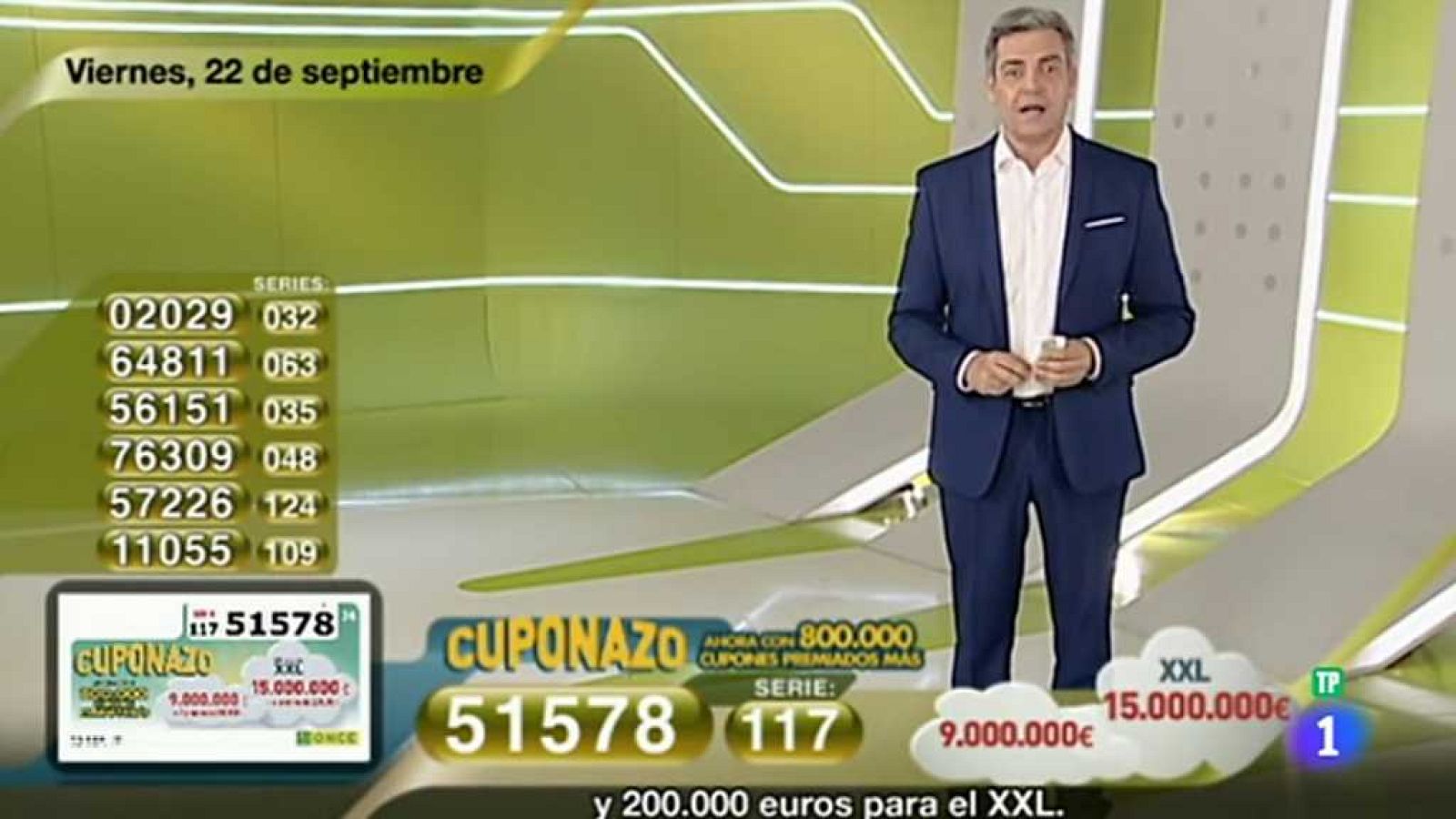 Sorteo ONCE - 22/09/17 - ver ahora