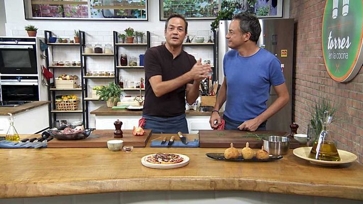 Torres en la cocina - Bombas de bacalao, garbanzos con pulpo