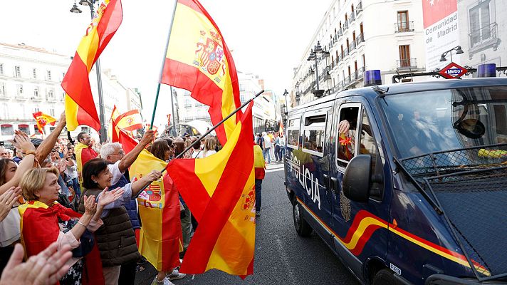 Telediario 1 - Manifestaciones por la unidad de España en Madrid y otras ciudades