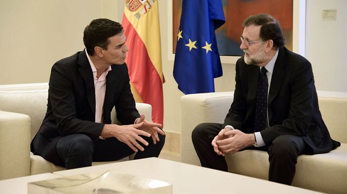 Telediario 1 - Sánchez reclama a Rajoy negociar ya con Puigdemont y Rivera pide aplicar el artículo 155