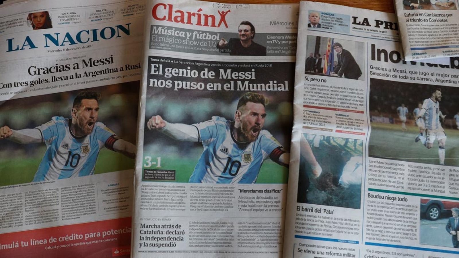 Euforia en Argentina tras el triplete de Messi y el pase al Mundial | Ver