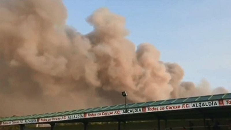 El Coruxo acoge en su estadio a 400 desalojados por los incendios