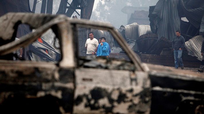 Telediario 1 - El 90% del pueblo de As Neves, en Pontevedra, ha sido arrasado por las llamas