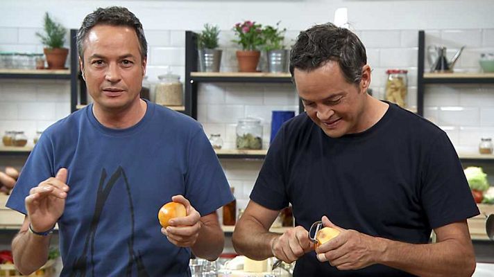 Torres en la cocina - Brochetas de albóndigas y cheesecake de caqui