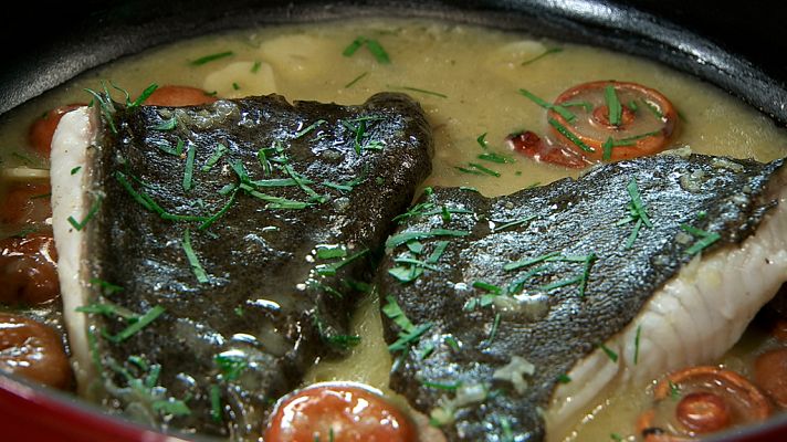 RTVE Cocina - Rodaballo con setas ahumadas