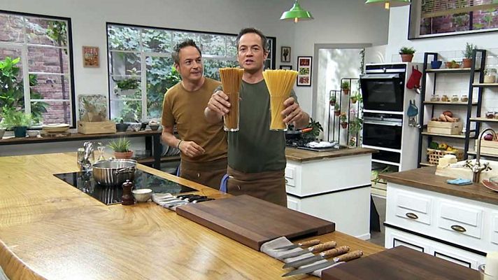 Torres en la cocina - Espaguetis con salmón y mero al vinagre