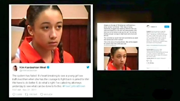 Telediario 1 - Campaña en EE.UU. para reclamar la excarcelación de una joven que mató a su proxeneta con 16 años