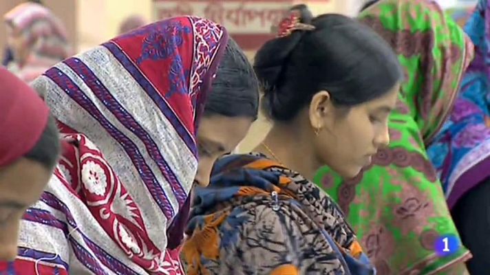 Telediario 1 - Un equipo de TVE ha entrado en una fábrica de Bangladés que cose para occidente