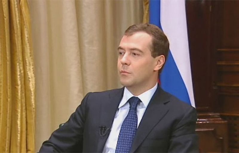 El corresponsal de TVE en Moscú entrevista al Presidente de Rusia Dimitri Medvédev