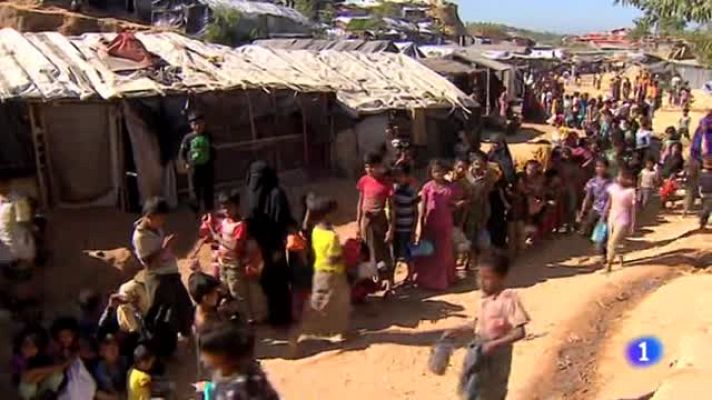 Telediario 1 - Más de 60.000 rohinyás sobreviven en campamentos de refugiados en Bangladés