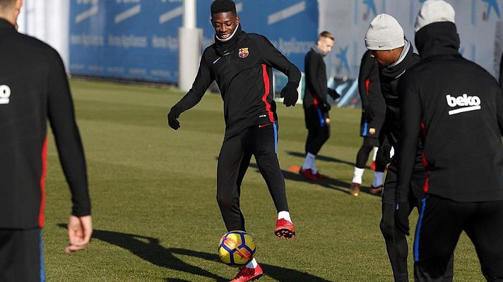 Telediario 1 - Dembélé ya entrena con el Barça
