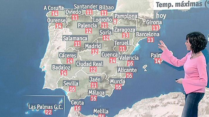 El tiempo - Sol en casi todo el país, con lluvias débiles en la Costa Brava y Baleares