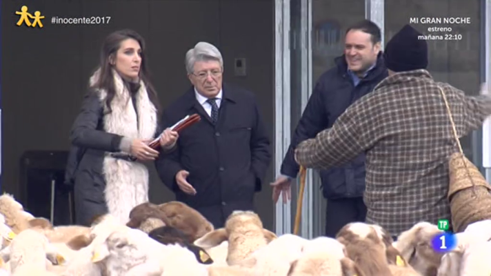 Gala Inocente Inocente - Enrique Cerezo impide que un rebaño entre en el estadio