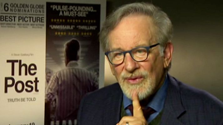 Telediario 1 - Steven Spielberg: "Todos los presidentes han tenido una relación de amor y odio con la prensa"