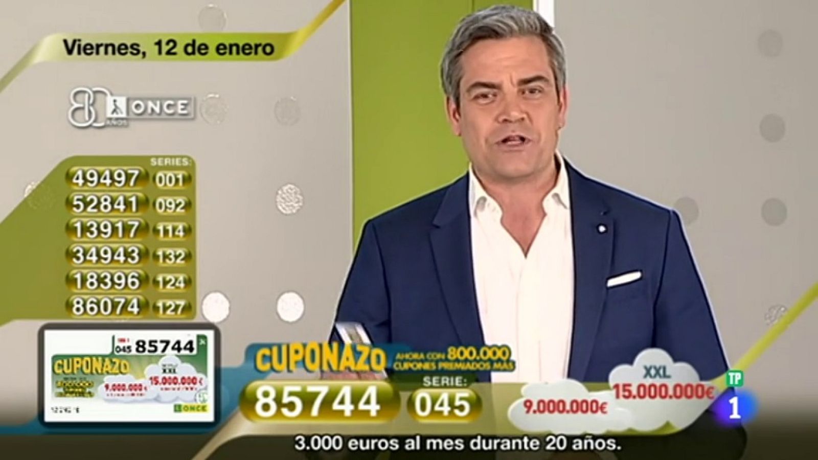 Sorteo ONCE - 12/01/18 - ver ahora