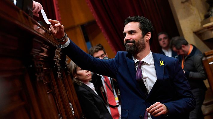 Telediario 1 - Roger Torrent se convierte en el presidente más joven del Parlamento de Cataluña