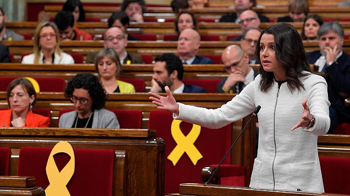 Telediario 1 - Arrimadas: "No se puede empezar saltándonos el reglamento del Parlament"