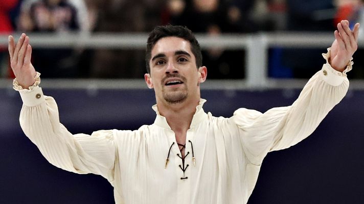  - Ejercicio de Javier Fernández en el Programa libre - Europeo de Patinaje 2018