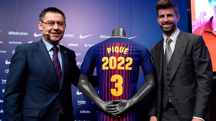 14H - Piqué renueva con el Barça hasta 2022