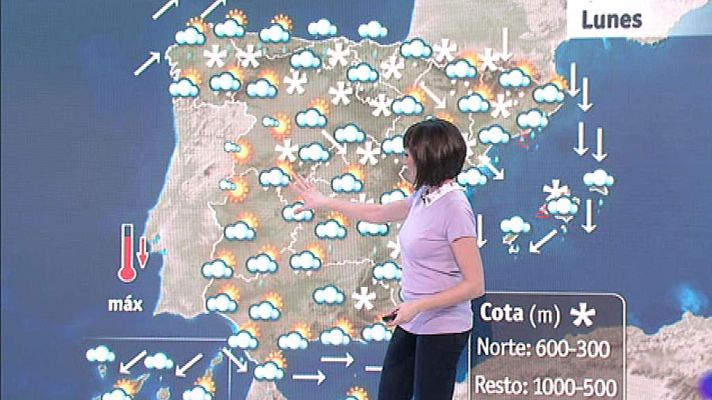 El tiempo - Este lunes, nieve en la mitad norte peninsular y bajada de temperaturas generalizada