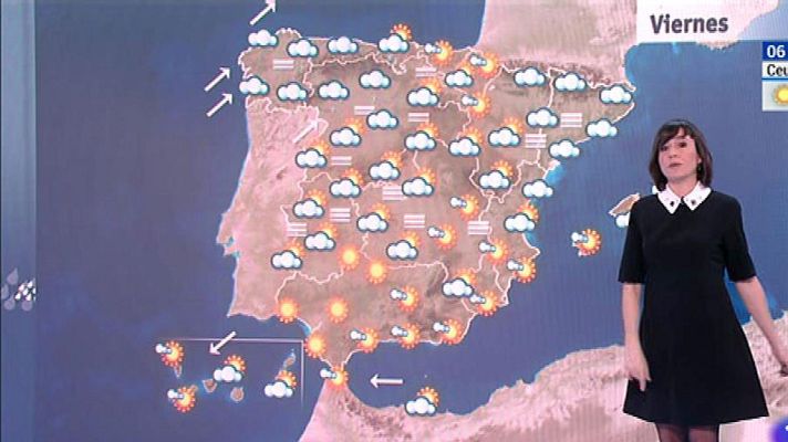 El tiempo - Este viernes, cielo nuboso en toda España y cota de nieve por encima de los 2.000 metros