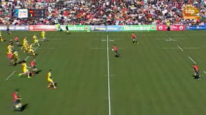 Ensayo de Sebastien Ascarat, España 10-0 Rumanía - Rugby | Ver